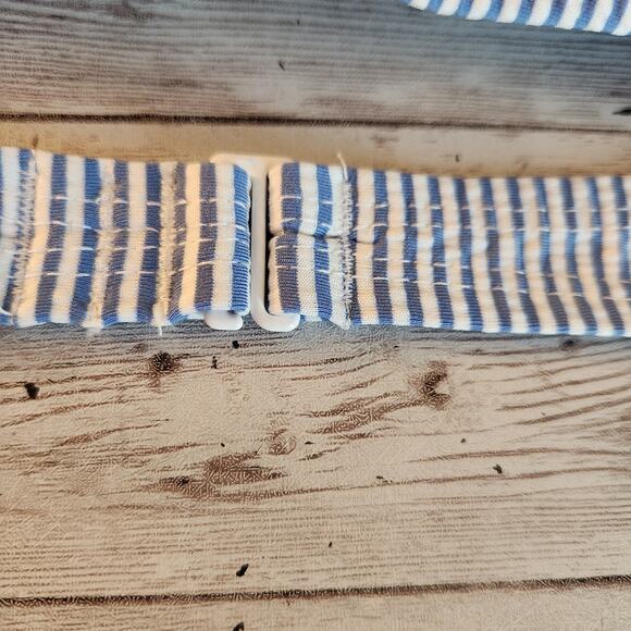 J. Crew French Halter Neck Bikini Top in Seersucker Blue XXL - Picture 6 of 8